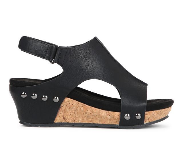 Women's Pierre Dumas Chantal 25 Wedge Sandals in Black color