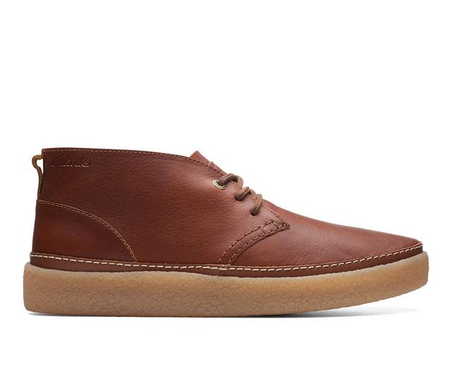Men's Clarks Oakpark Mid Casual Boots in Tan Tumbled color