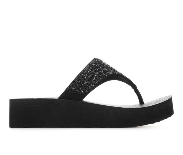 Women's Skechers Cali New Glamour 119639 Flip-Flops in Black color