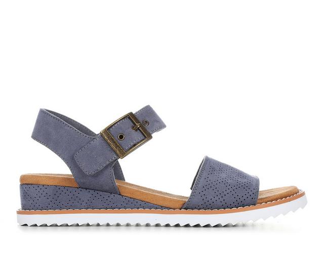 Women's BOBS Desert Kiss 114147 Wedge Sandals in Slate color