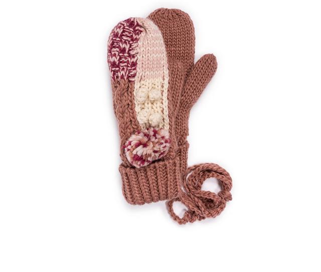 MUK LUKS Patchwork Mitten in Canyon Rose color