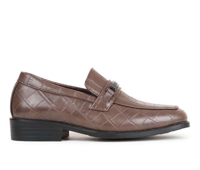 Boys' MARIO LOPEZ Eligio-B 11-7 Dress Shoes in Brown Croc color