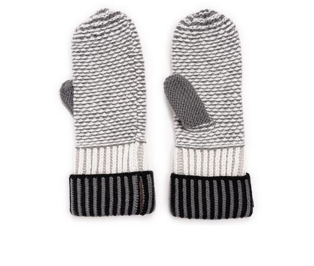 MUK LUKS Textured Mitten in Grey color