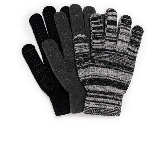 MUK LUKS Magic Grip 3 Pack in Ebony Ivory color