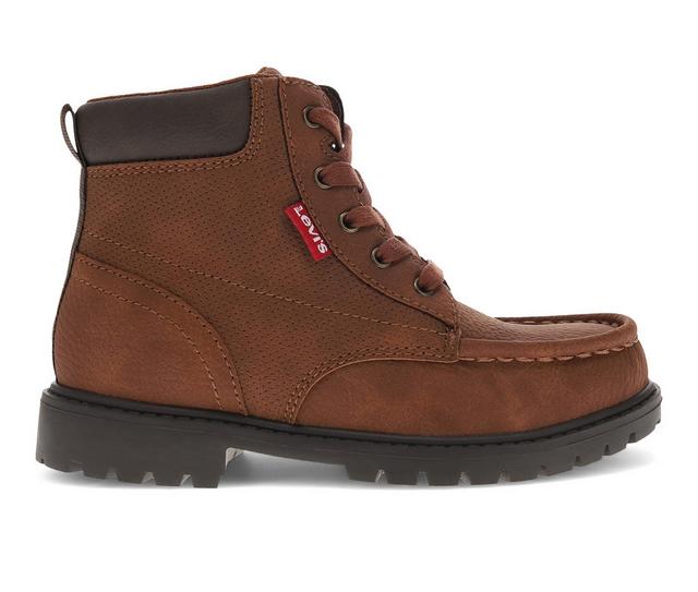 Boys' Levis Big Kids Dean 2 Neo Lace Up Boots in Tan/Brown color