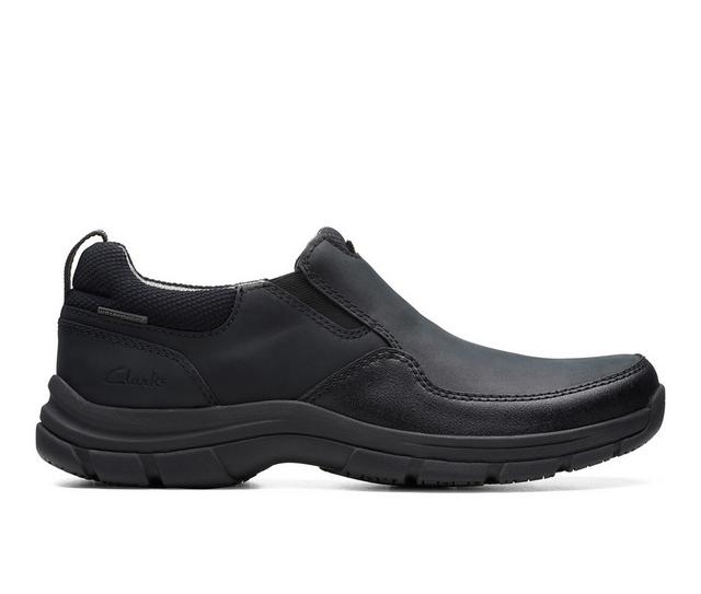 Men's Clarks Walpath Step Casual Loafers in Black Leather color