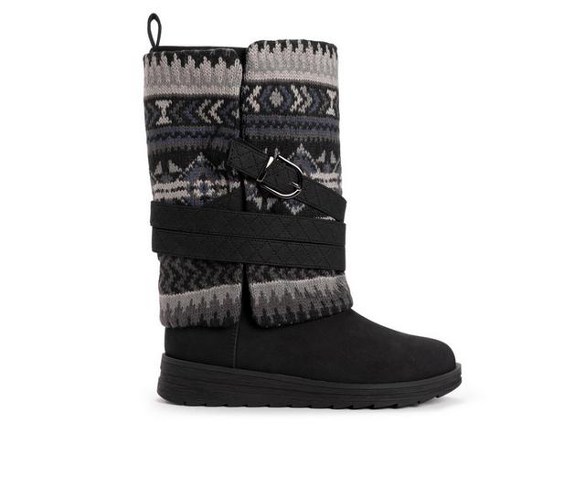 Women's MUK LUKS Natalie Nikki Winter Boots in Ebony Multi color