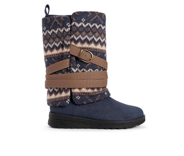 Women's MUK LUKS Natalie Nikki Winter Boots in Navy Multi color