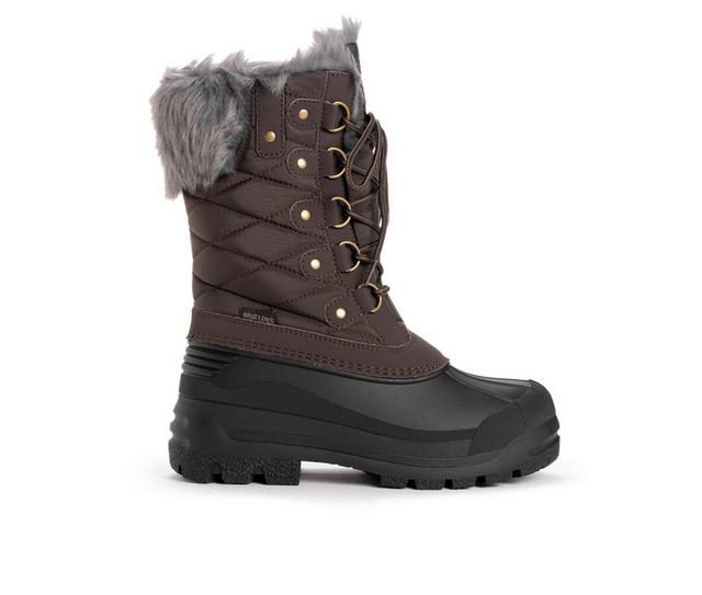 Women's MUK LUKS Palmer Paige Winter Snow Boots in Chocolate color