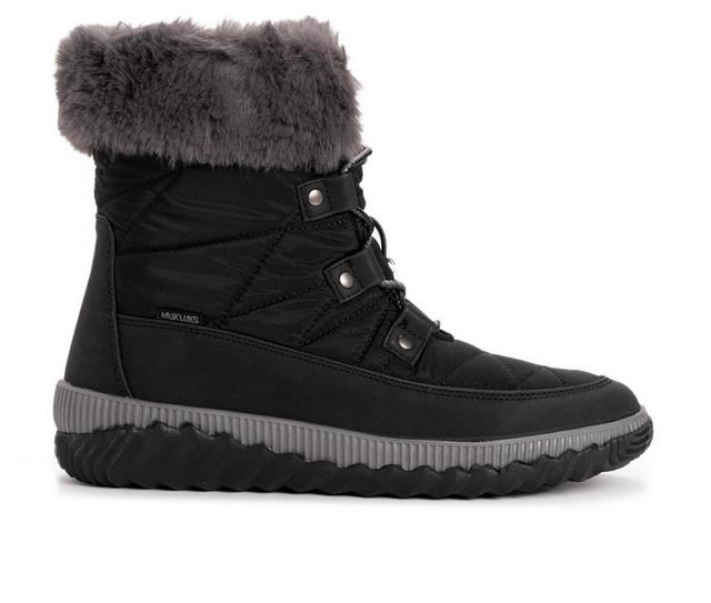 Women's MUK LUKS Winnie Waverly Winter Boots in Black color