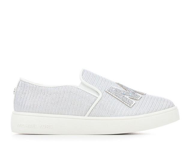 Girls' MICHAEL KORS Little Kid & Big Kid Jem Rachel 2 Slip-Ons in White/Silver color