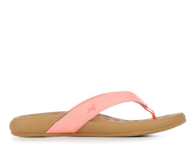 Women's Reef Cushion Harmony Flip-Flops in Coral color