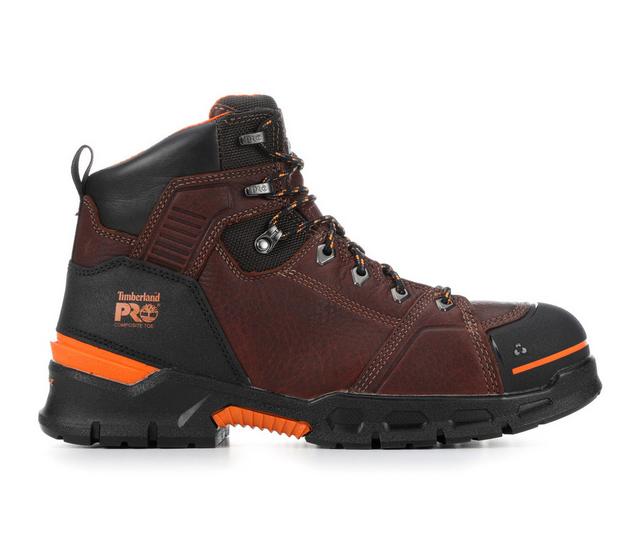 Men's Timberland Pro Endurance EV Work Boots in Brown/Orange color