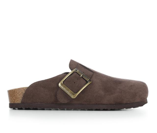 Women's Madden Girl Prim Clogs in Dark Brown Fab color