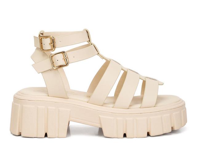 Women's London Rag Dewey Chunky Sandals in Beige color