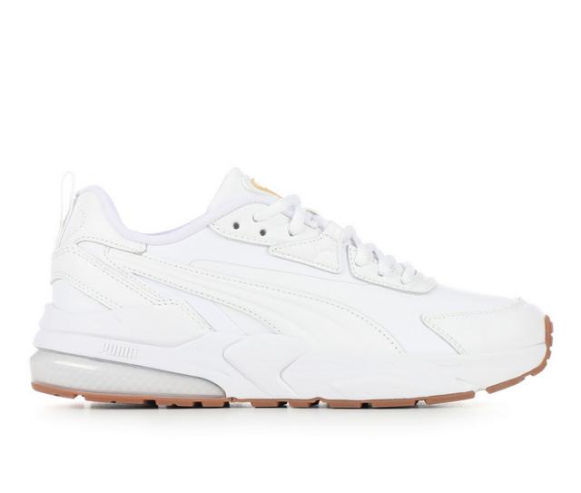 Women's Puma Vis2k Leather Sneakers in White/Gum color