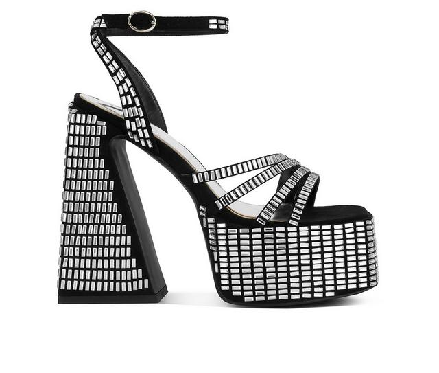 Women's London Rag Lustrous Platform Dress Sandals in Black color