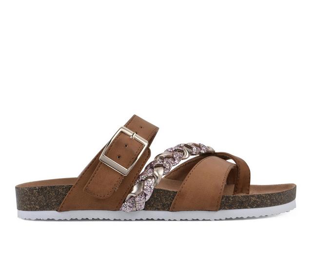 Girls' White Mountain Little Kid & Big Kid Gramma Sandals in dark tan color