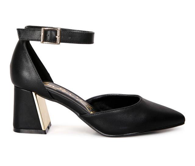 Women's London Rag Myla Block Heel Pumps in Black color
