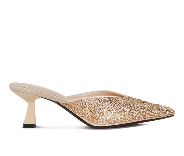 Women's London Rag Aldora Mule Pumps in Gold color