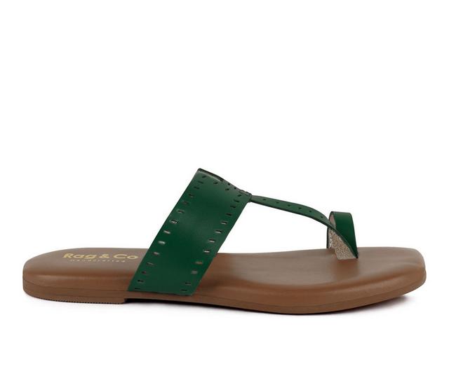 Women's Rag & Co Mila Flip-Flops in Green color