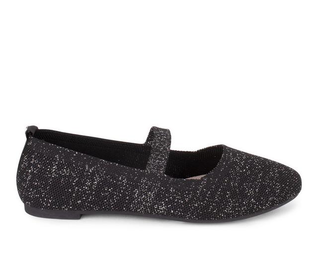 Women's Danskin Shine Mary Jane Flats in Black Lurex color