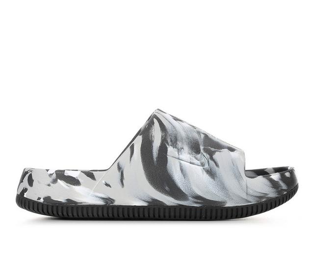 Men's Nike Calm Slide SE Sport Slides in Marble Black color