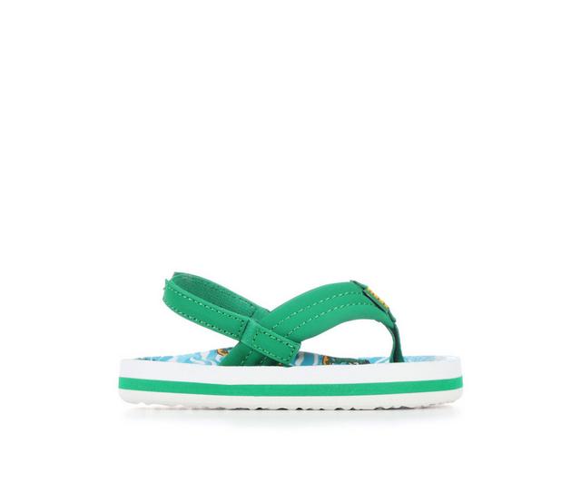 Kids' Reef Toddler & Little Kid Little Ahi Flip-Flop Sandals in Dark Green color