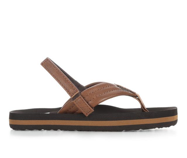 Kids' Reef Toddler & Little Kid Little Ahi Flip-Flop Sandals in Brown color