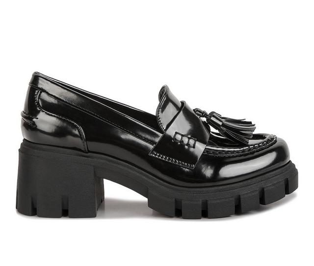 Women's London Rag Jonah Chunky Heeled Loafers in Black color