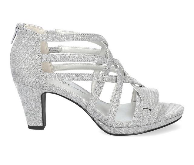 Women's Easy Street Bee Glitter Special Occasion Dress Sandals in Silver Glitter color