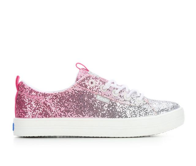 Girls' Keds Little Kid & Big Kid Kara Shimmer Slip-On Sneakers in Pink/Silver color