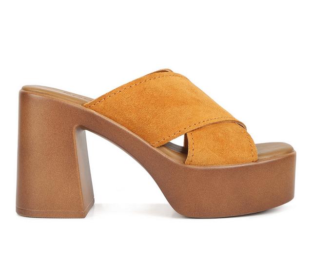 Women's Rag & Co Matrix Platform Heeled Sandals in Light Tan color