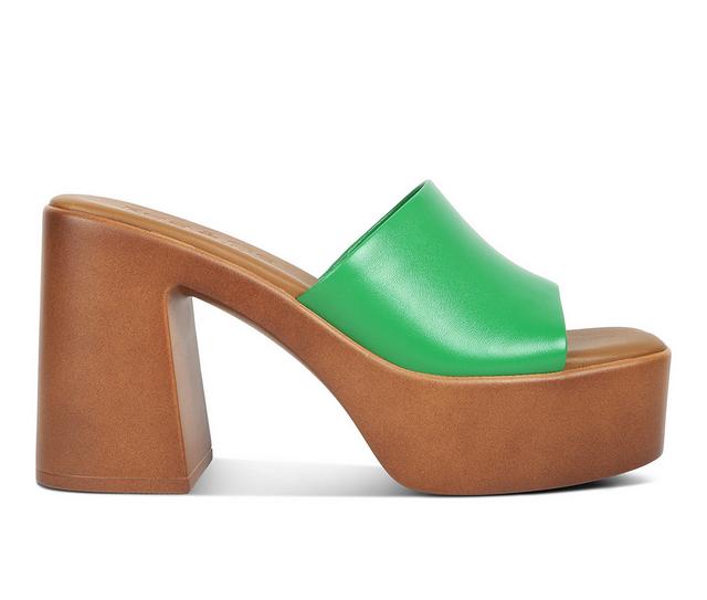 Women's Rag & Co Scandal Platform Heeled Sandals in Green color