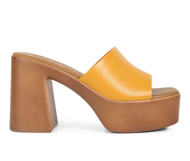 Women's Rag & Co Scandal Platform Heeled Sandals in Tan color