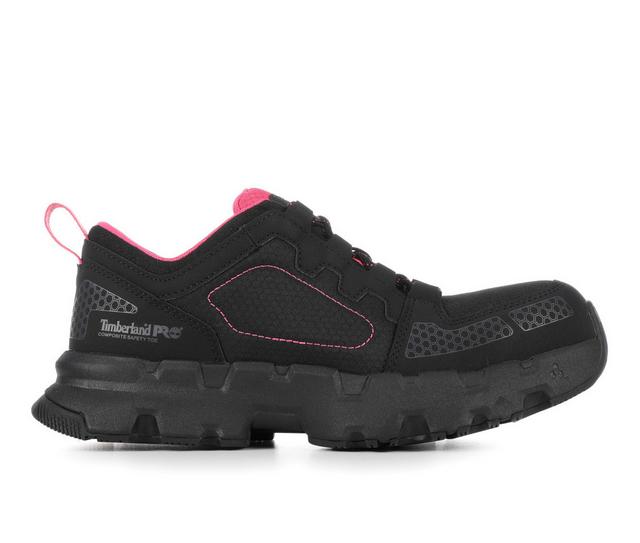 Women's Timberland Pro Powertrain EV Work Shoes in Black/Pink color