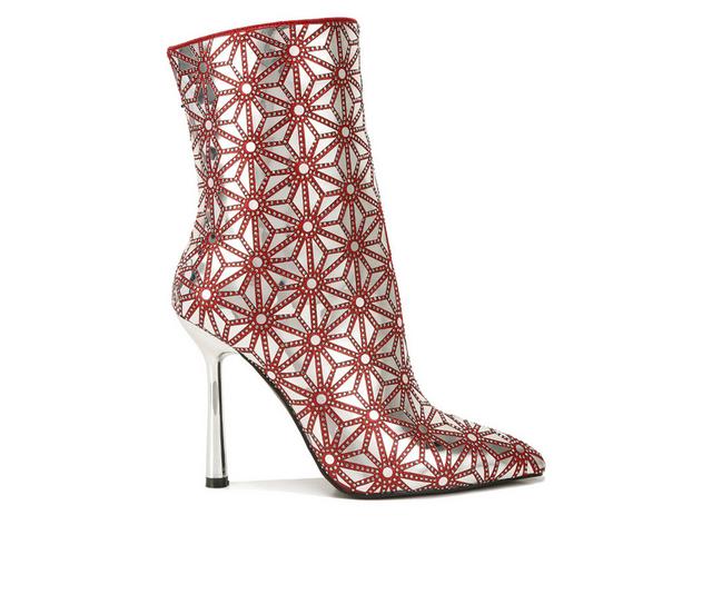 Women's London Rag Precious Stiletto Booties in Red color