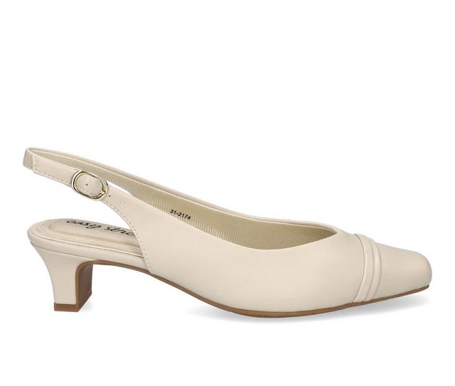 Women's Easy Street Sayo Slingback Pumps in Bone Patent color