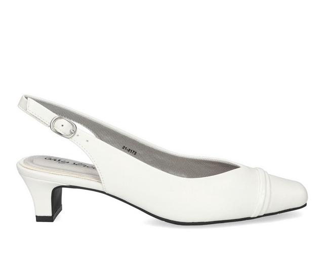 Women's Easy Street Sayo Slingback Pumps in White Patent color