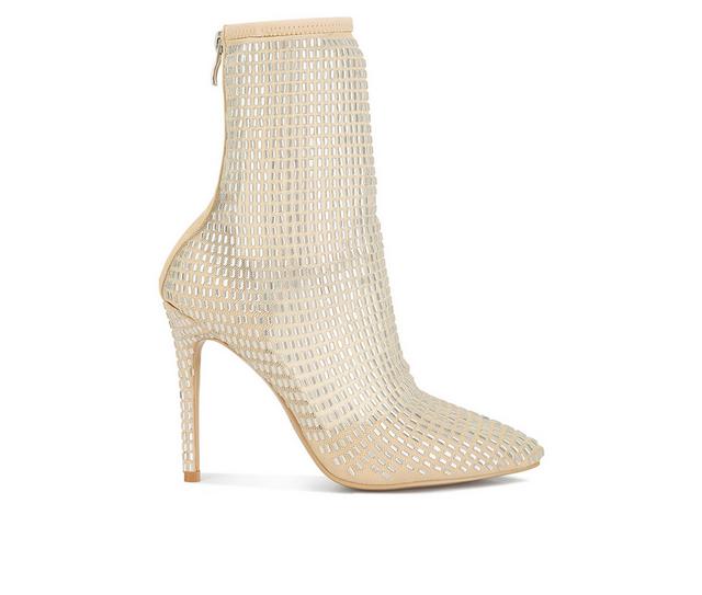 Women's London Rag Fortunate Stiletto Booties in Champagne color