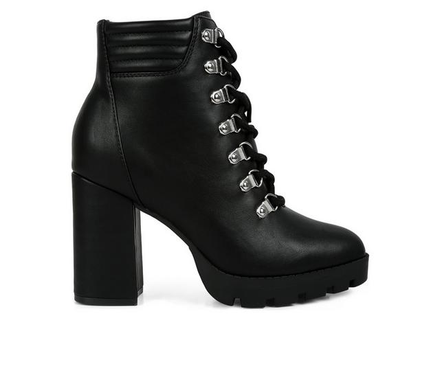 Women's London Rag Hamiltons Platform Heeled Combat Boots in Black color