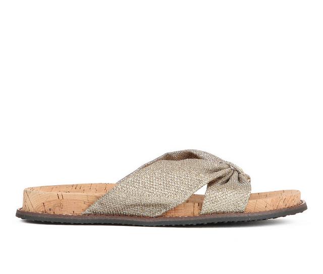 Women's White Mountain Malanga Footbed Sandals in Gold color
