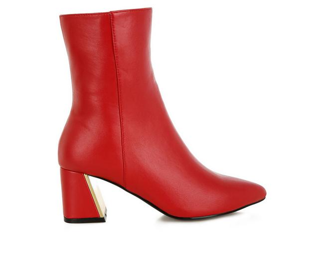 Women's London Rag Kaira Heeled Booties in Red color