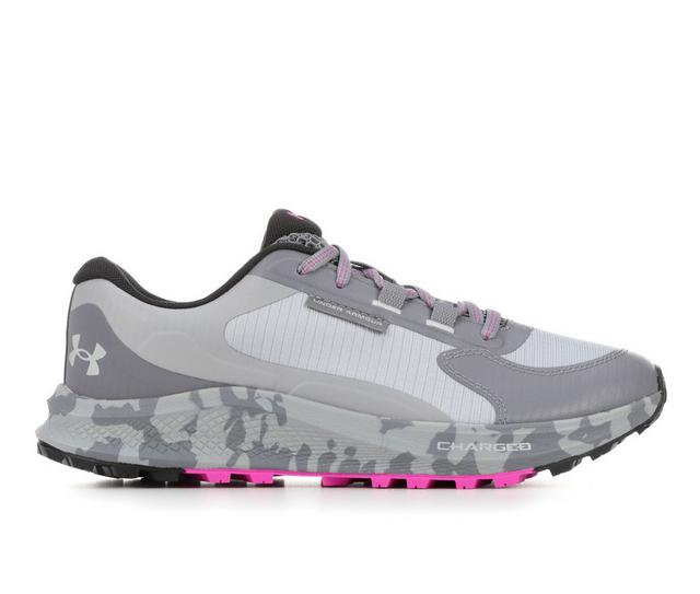 Women's Under Armour Charged Bandit TR 3 Trail Running Shoes in Grey/Magenta color