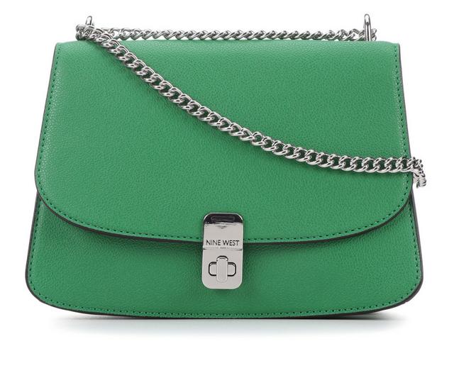 Nine West Minka Flap Crossbody Handbag in Green color