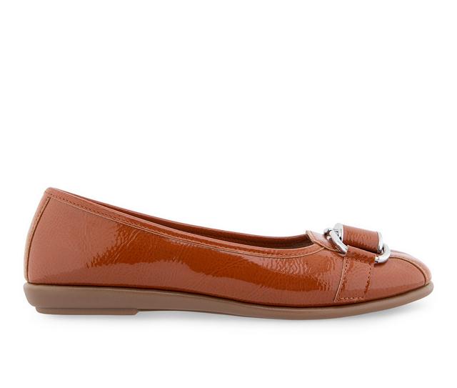 Women's Aerosoles Bentley Flats in Tan Patent color