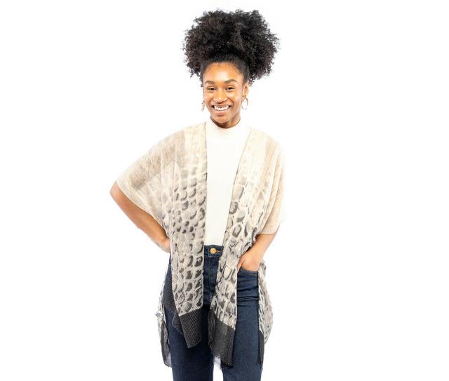AW Items Lurex Snake Crinkle Kimono in BLACK color