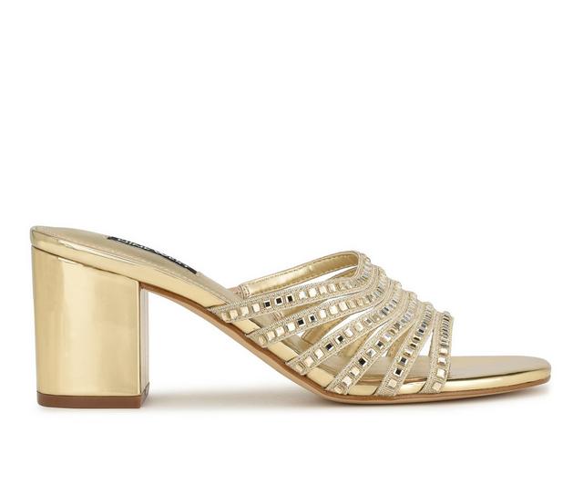 Women's Nine West Frisky Dress Sandals in Gold color