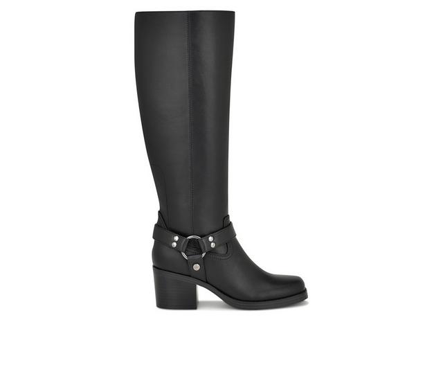 Women's Nine West Koop Knee High Mid Heel Boots in Black color