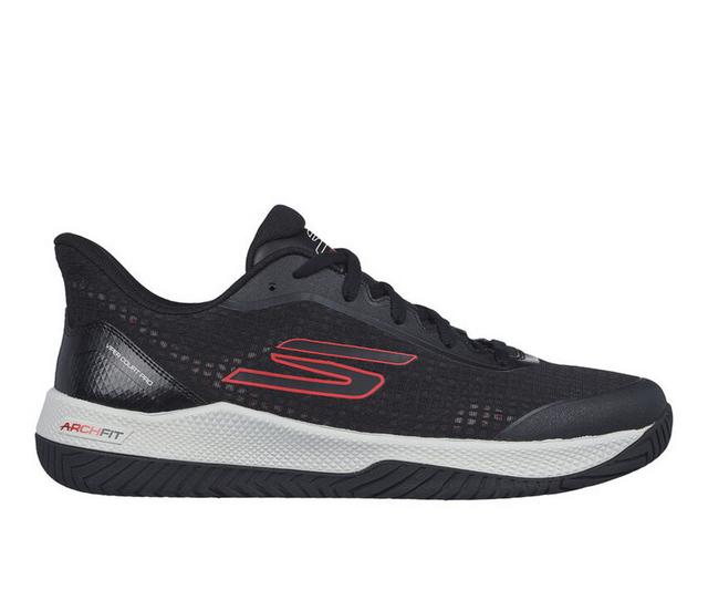 Men's Skechers Viper Court Pro Pickleball Sneakers in Black/Red color